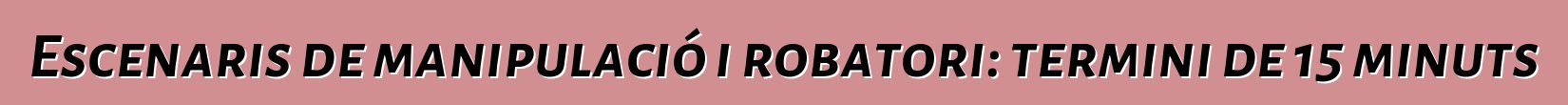 Escenaris de manipulació i robatori: termini de 15 minuts