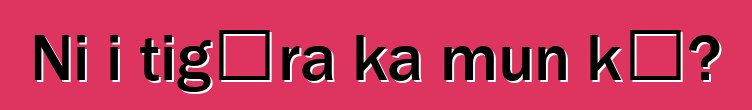 Ni i tigɛra ka mun kɛ?