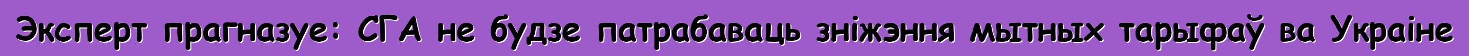 Эксперт прагназуе: СГА не будзе патрабаваць зніжэння мытных тарыфаў ва Украіне