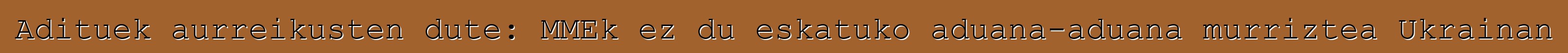 Adituek aurreikusten dute: MMEk ez du eskatuko aduana-aduana murriztea Ukrainan
