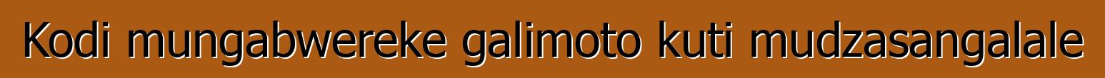 Kodi mungabwereke galimoto kuti mudzasangalale