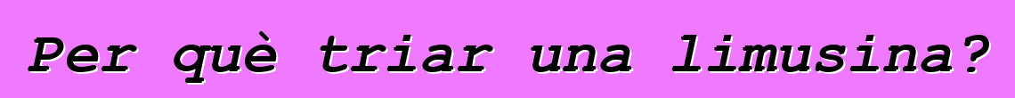 Per què triar una limusina?