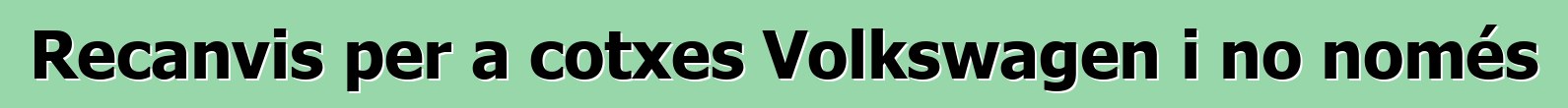 Recanvis per a cotxes Volkswagen i no només