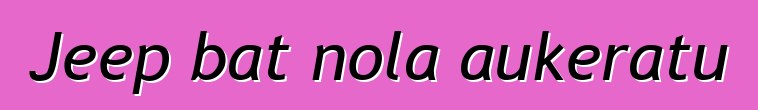 Jeep bat nola aukeratu
