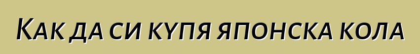 Как да си купя японска кола