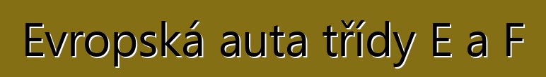 Evropská auta třídy E a F