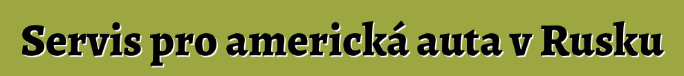 Servis pro americká auta v Rusku
