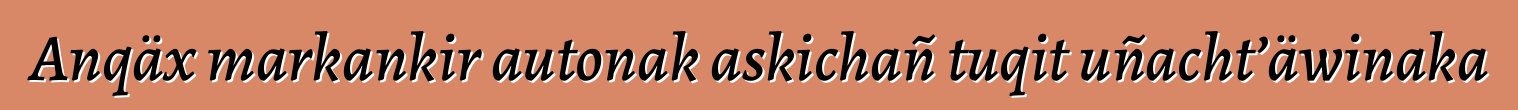 Anqäx markankir autonak askichañ tuqit uñacht’äwinaka