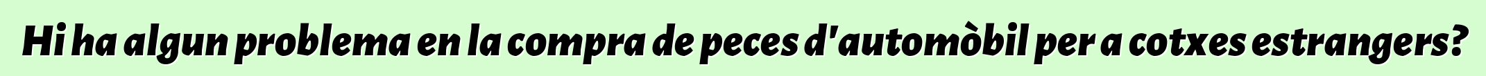 Hi ha algun problema en la compra de peces d'automòbil per a cotxes estrangers?