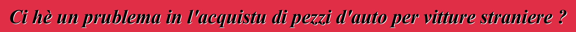 Ci hè un prublema in l'acquistu di pezzi d'auto per vitture straniere ?