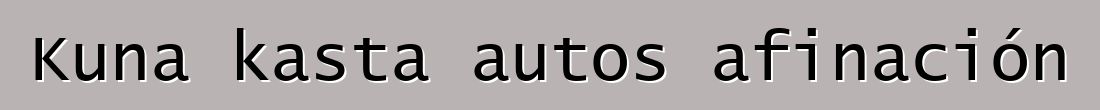 Kuna kasta autos afinación