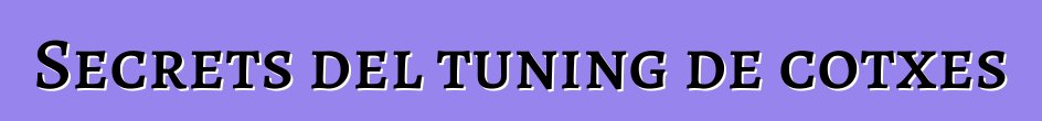 Secrets del tuning de cotxes