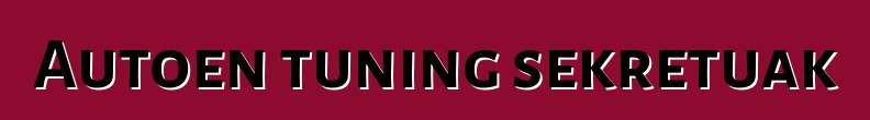 Autoen tuning sekretuak