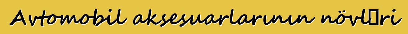 Avtomobil aksesuarlarının növləri