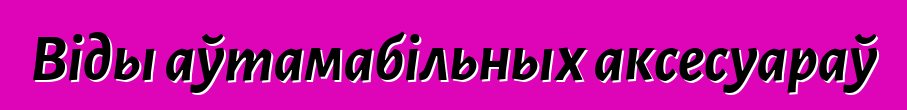 Віды аўтамабільных аксесуараў