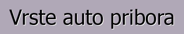 Vrste auto pribora