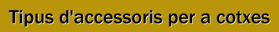 Tipus d'accessoris per a cotxes