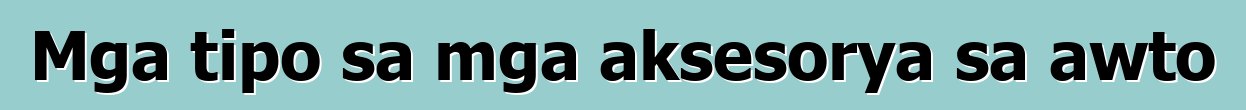 Mga tipo sa mga aksesorya sa awto