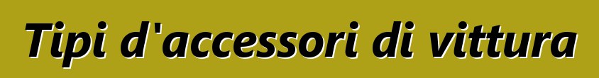 Tipi d'accessori di vittura