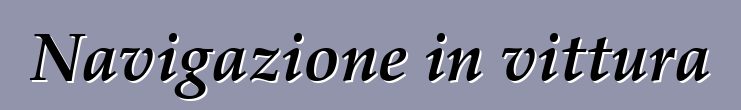 Navigazione in vittura