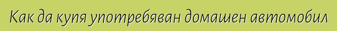 Как да купя употребяван домашен автомобил