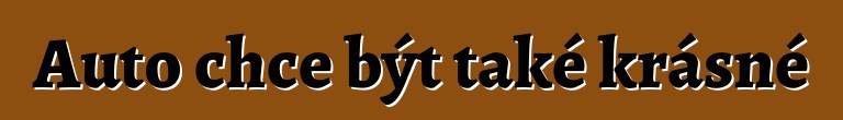 Auto chce být také krásné