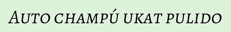 Auto champú ukat pulido