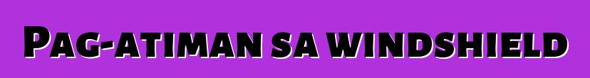 Pag-atiman sa windshield