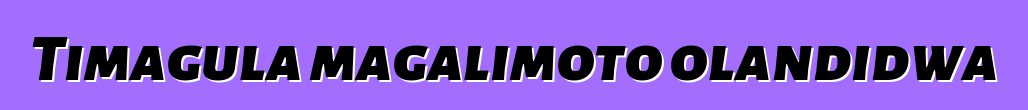 Timagula magalimoto olandidwa