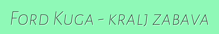 Ford Kuga - kralj zabava
