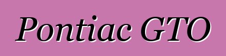 Pontiac GTO