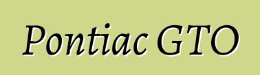 Pontiac GTO