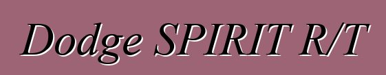 Dodge SPIRIT R/T