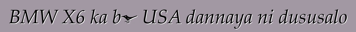 BMW X6 ka bɔ USA dannaya ni dususalo