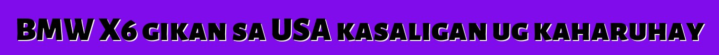 BMW X6 gikan sa USA kasaligan ug kaharuhay