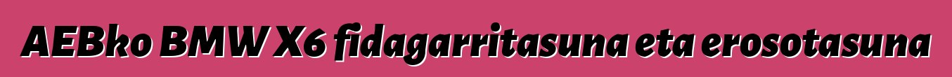 AEBko BMW X6 fidagarritasuna eta erosotasuna