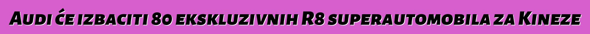 Audi će izbaciti 80 ekskluzivnih R8 superautomobila za Kineze