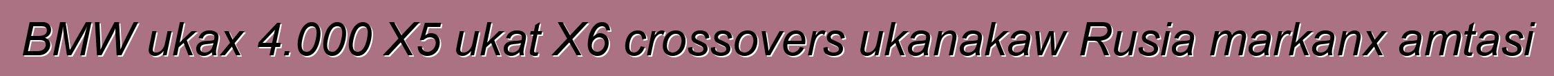 BMW ukax 4.000 X5 ukat X6 crossovers ukanakaw Rusia markanx amtasi