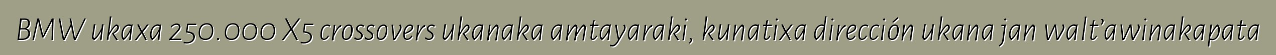 BMW ukaxa 250.000 X5 crossovers ukanaka amtayaraki, kunatixa dirección ukana jan walt’awinakapata