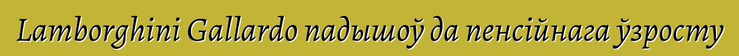 Lamborghini Gallardo падышоў да пенсійнага ўзросту