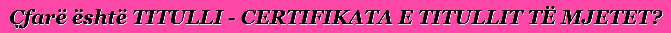 Çfarë është TITULLI - CERTIFIKATA E TITULLIT TË MJETET?