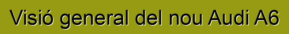 Visió general del nou Audi A6