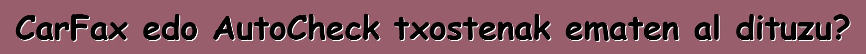CarFax edo AutoCheck txostenak ematen al dituzu?
