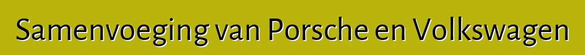 Samenvoeging van Porsche en Volkswagen