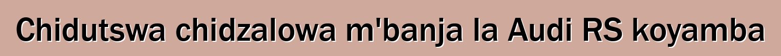 Chidutswa chidzalowa m'banja la Audi RS koyamba
