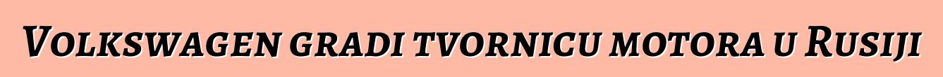 Volkswagen gradi tvornicu motora u Rusiji