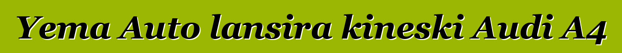 Yema Auto lansira kineski Audi A4