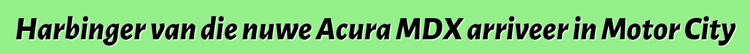 Harbinger van die nuwe Acura MDX arriveer in Motor City