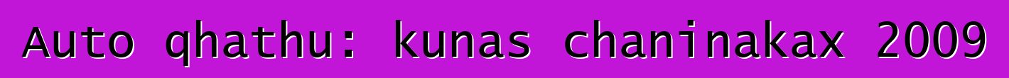 Auto qhathu: kunas chaninakax 2009