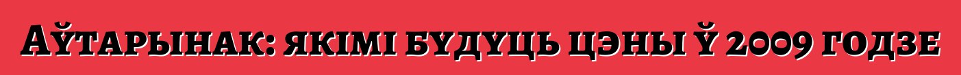 Аўтарынак: якімі будуць цэны ў 2009 годзе